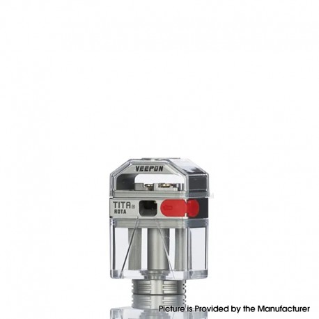 Authentic Veepon Tita X RDTA for BB / Billet / Boro Mod - Silver, Air Pin 1.0, 1.2, 1.5, 2.5, 3.0, 3.5, 4.0mm, Closed