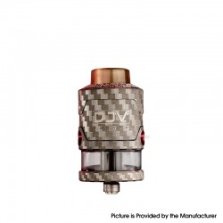 Authentic DEJAVU RDTA V2 Rebuildable Dripping Tank Atomizer - Fiber Engrave Red, 5.2ml, 26mm Diameter