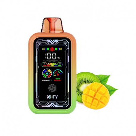 [Ships from Bonded Warehouse] Authentic iCity CT 35000 Disposable Vape Kit 850mAh 25ml (35K Puffs) - Kiwi Mango, 50mg, 1.0ohm