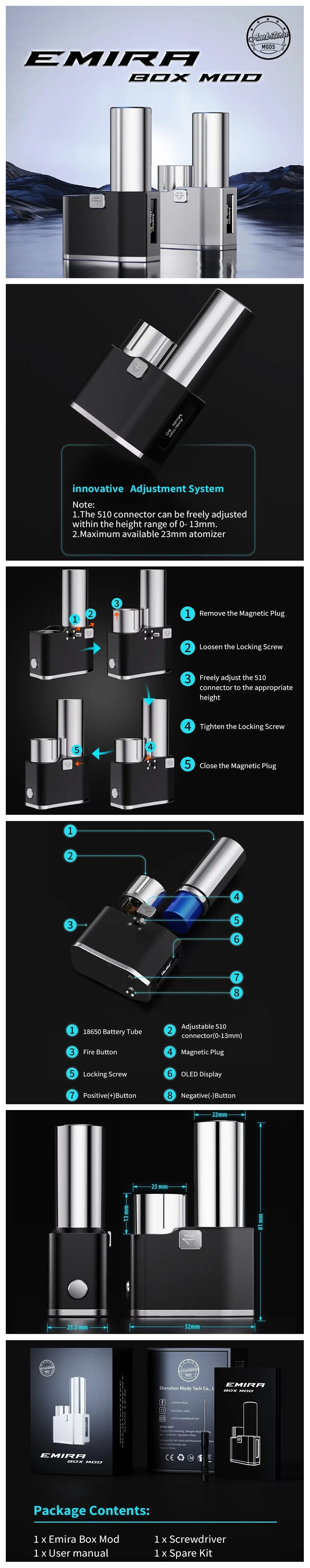 Authentic Ambition Mods Emira 60W SBS Side by Side VW Box Mod