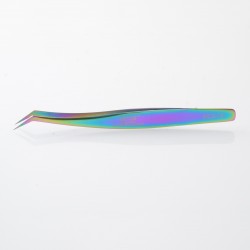 Authentic VETUS MCS-19 Angled Fine Tip Volume Eyelash Extension Tweezer Angled Tip for Volume Precision Tweezers - Rainbow