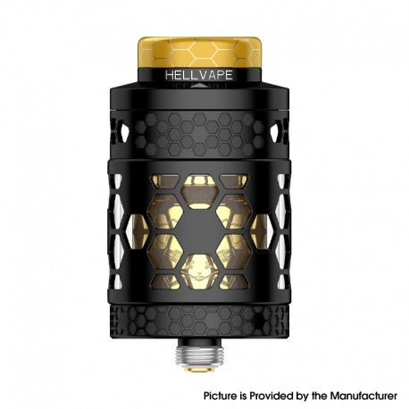 [Ships from Bonded Warehouse] Authentic Hellvape Dead Rabbit 4 RTA Pro Tank Atomizer - Black Gold, 5.5ml, 26mm Diameter