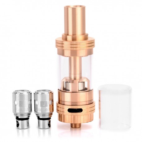 Authentic Uwell Crown Sub Ohm Tank - Golden + Transparent, Stainless Steel + Glass, 4.0mL, 0.5 Ohm / 0.15 ohm (Ni200)