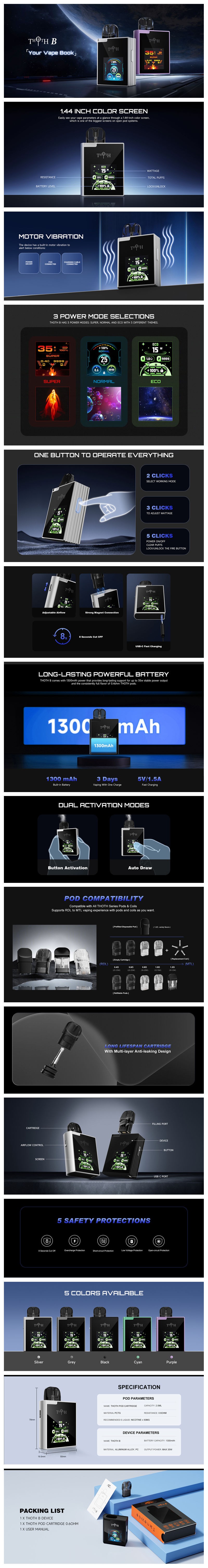 Authentic Kumiho THOTH B Pod System Kit