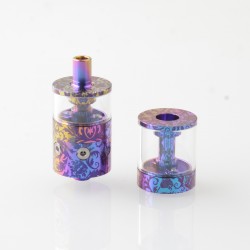 pNeumatyca Style RTA Rebuildable Tank Atomizer with 4.2ml Tank Tube - Purple, Titanium + Glass, 3.5ml, 22mm Diameter