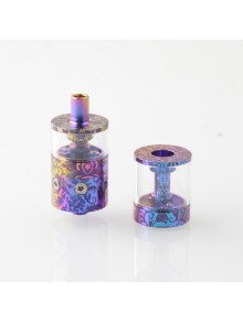 pNeumatyca Style RTA Rebuildable Tank Atomizer with 4.2ml Tank Tube - Purple, Titanium + Glass, 3.5ml, 22mm Diameter