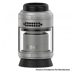 Authentic Thunder Cloud Bonza Pro RTA Rebuildable Tank Atomizer - Matte Silver, 4.0ml / 6.0ml, 26mm Diameter