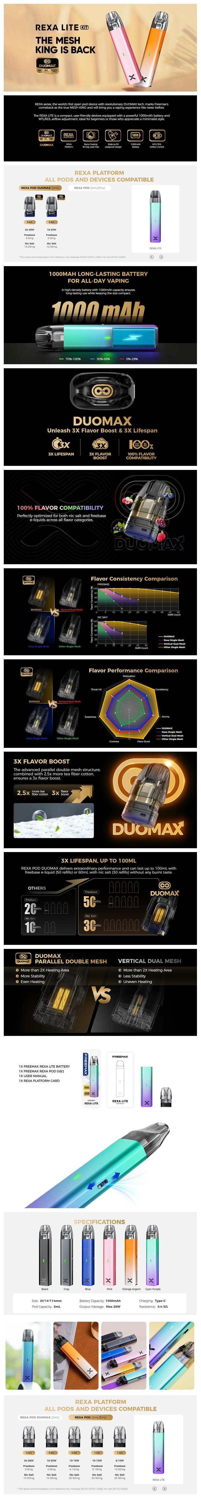 Authentic FreeMax Rexa Lite 28W Pod System