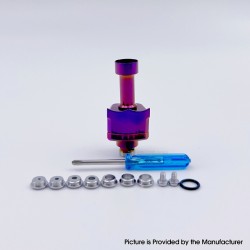 YFTK Monarchy Mobb TC Style RBA Bridge for Billet / BB / Boro Tank - Purple, 7 PCS Air Pins 1.0, 1.5, 2.0, 2.5, 3.0, 3.5, 4.0mm