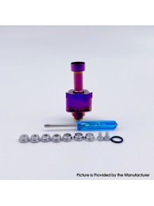 YFTK Monarchy Mobb TC Style RBA Bridge for Billet / BB / Boro Tank - Purple, 7 PCS Air Pins 1.0, 1.5, 2.0, 2.5, 3.0, 3.5, 4.0mm