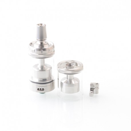 Authentic Auguse SEAMAN RTA Rebuildable Tank Atomizer - Silver, Stainless Steel + Glass, 5.0ml, 23mm Diameter