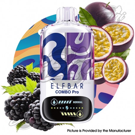 [Ships from EU Warehouse] Authentic Elf Bar Combo Pro 30K ADisposable Kit - Blackberry + Passionfruit, 700mAh, 17ml, 50mg