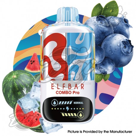 [Ships from EU Warehouse] Authentic Elf Bar Combo Pro 30K ADisposable Kit - Watermelonlce + Blueberry, 700mAh, 17ml, 50mg