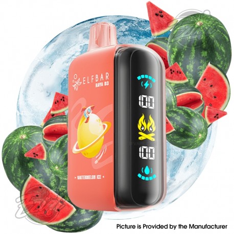 [Ships from EU Warehouse] Authentic Elf Bar Raya D3 25K Disposable Kit - Watermelon Ice, 25,000 Puffs, 850mAh, 23ml, 50mg