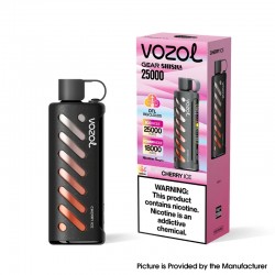 [Ships from EU Warehouse] Authentic VOZOL Gear Shisha 25K DTL Disposable Vape Kit - Cherry Ice, 25,000 Puffs, 1000mAh, 5mg