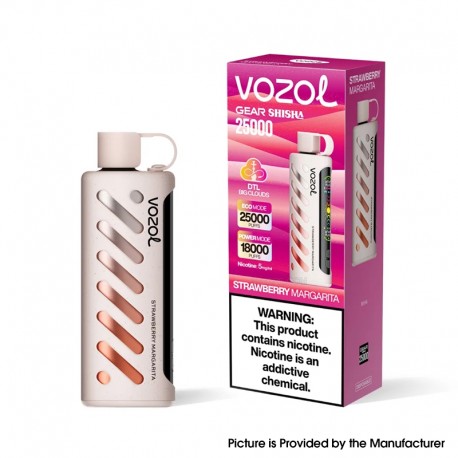 [Ships from EU Warehouse] Authentic VOZOL Gear Shisha 25K DTL Disposable Vape Kit - Strawberry Margarita, 25K Puff, 1000mAh, 5mg