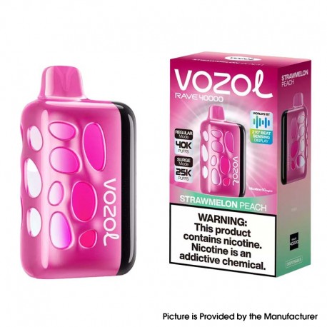[Ships from EU Warehouse] Authentic VOZOL Rave 40K Disposable Vape Kit - Watermelon Peach , 40,000 Puffs, 1000mAh, 20ml
