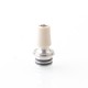 510 Drip Tip Set for RDA / RTA / RDTA Atomizer - Silver, 4 PCS Mouthpieces (PEI + PEEK + White POM + Black POM)