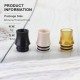 SXK Replacement 810 Drip Tip Set for SXK Style Rafi R RTA - Black + Brown + Beige, POM + PEEK + PEI (3 PCS)