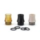 SXK Replacement 810 Drip Tip Set for SXK Style Rafi R RTA - Black + Brown + Beige, POM + PEEK + PEI (3 PCS)