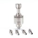 SXK Four One Five 415BB V2 Style MTL RBA for Billet / BB / Boro Tank - Silver, 5 PCS Air Pins 0,8 / 1,0 / 1,2 / 1,5 / 2,0mm