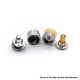 YFTK Four One Five 415 RTA Virtuous Style Atomizer - Silver, 3.3ml, Air Pin 2 x 0.8mm, 1 x 1mm, 1 x 1.4mm, 3 x 0.8mm, 22mm Dia