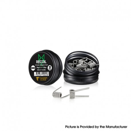 Authentic Thunder Cloud Recoil Ni80 Pre-Built 3-Core Clapton Coil - 0.25ohm, 26Ga x 3 + 38Ga (10 PCS)