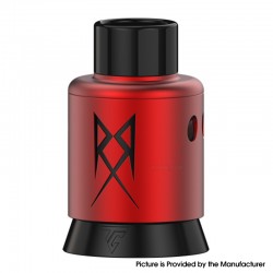 Authentic Thunder Cloud x GrimmGreen Recoil R3 TSC RDA Atomizer - Red, SS + Aluminum, Single / Dual Coil, BF Pin, 24mm