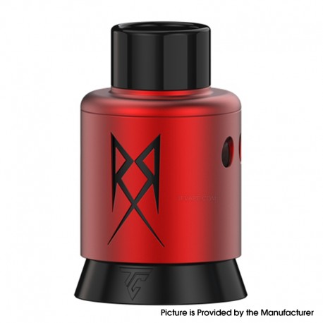 Authentic Thunder Cloud x GrimmGreen Recoil R3 TSC RDA Atomizer - Red, SS + Aluminum, Single / Dual Coil, BF Pin, 24mm