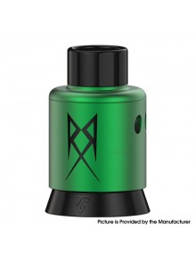 Authentic Thunder Cloud x GrimmGreen Recoil R3 TSC RDA Atomizer - Green, SS + Aluminum, Single / Dual Coil, BF Pin, 24mm