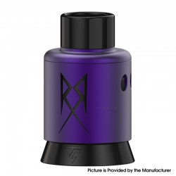 Authentic Thunder Cloud x GrimmGreen Recoil R3 TSC RDA Atomizer - Purple, SS + Aluminum, Single / Dual Coil, BF Pin, 24mm