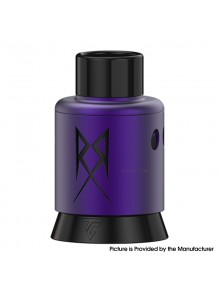Authentic Thunder Cloud x GrimmGreen Recoil R3 TSC RDA Atomizer - Purple, SS + Aluminum, Single / Dual Coil, BF Pin, 24mm