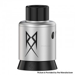Authentic Thunder Cloud x GrimmGreen Recoil R3 TSC RDA Atomizer - Silver, SS + Aluminum, Single / Dual Coil, BF Pin, 24mm