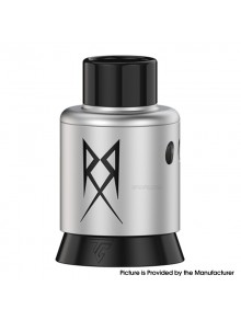Authentic Thunder Cloud x GrimmGreen Recoil R3 TSC RDA Atomizer - Silver, SS + Aluminum, Single / Dual Coil, BF Pin, 24mm