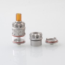 Rook Style RPGA Mesh / Cotton Deck RDTA Atomizer - Sandblasted Silver, 3ml, BF Pin, 22mm Diameter