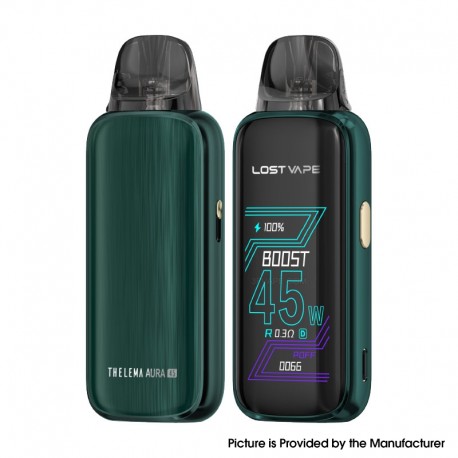 [Ships from Bonded Warehouse] AuthenticLost Vape Thelema Aura 45 45W Pod Kit - Dark Green, 1600mAh, 3ml, 0.3ohm / 0.6ohm
