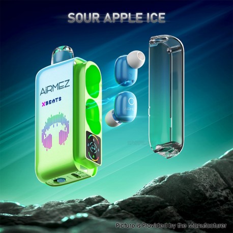 [Ships from AU Warehouse] Authentic AiRMEZ Xbeats 40K Disposable Vape Kit - Sour Apple Ice, 20ml, 1000mAh, 50mg