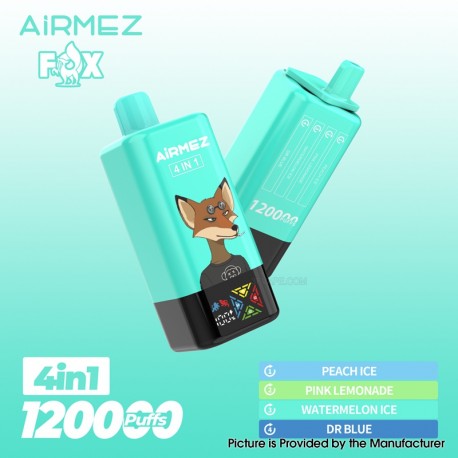 [Ships from EU-1 Warehouse] Authentic AiRMEZ Fox 4in1 120K Disposable Vape Kit - Peach Ice + Pink Lemonade, 650mAh, 60ml, 50mg