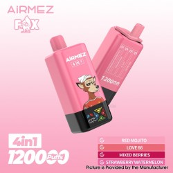 [Ships from EU-1 Warehouse] Authentic AiRMEZ Fox 4in1 120K Disposable Vape Kit - Red Mojito + Mixed Berries, 650mAh, 60ml, 50mg