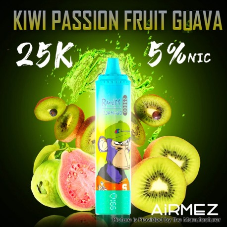 [Ships from EU-1 Warehouse] Authentic AiRMEZ Tornado 25k Disposable Vape Kit - Kiwi Passion Fruit Guava, 650mAh, 25ml, 50mg