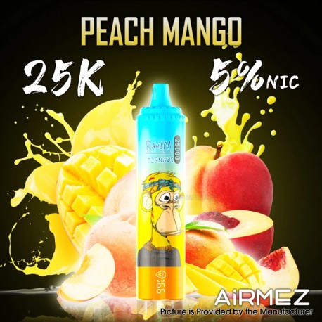 [Ships from EU-1 Warehouse] Authentic AiRMEZ Tornado 25k Disposable Vape Kit - Peach Mango, 650mAh, 25ml, 50mg