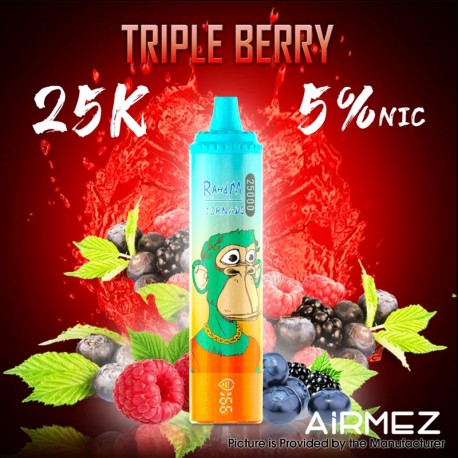[Ships from EU-1 Warehouse] Authentic AiRMEZ Tornado 25k Disposable Vape Kit - Triple Berry, 650mAh, 25ml, 50mg
