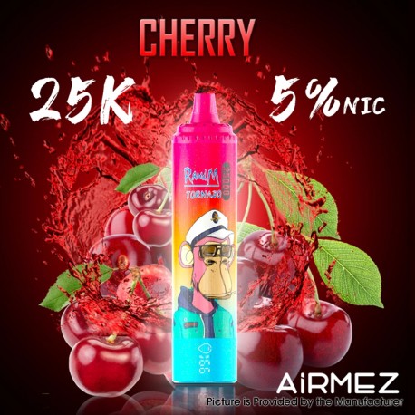 [Ships from EU-1 Warehouse] Authentic AiRMEZ Tornado 25k Disposable Vape Kit - Cherry, 650mAh, 25ml, 50mg