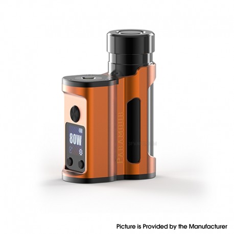 Authentic MECHVAPE x EVOLV Paramour DNA80C 80W SBS Box Mod - Orange Black, VW 1~80W, 1 x 18650 / 21700, Evolv DNA80C Chip