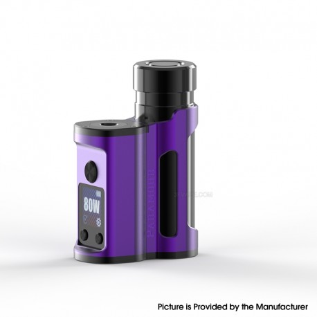 Authentic MECHVAPE x EVOLV Paramour DNA80C 80W SBS Box Mod - Purple Black, VW 1~80W, 1 x 18650 / 21700, Evolv DNA80C Chip
