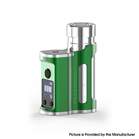 Authentic MECHVAPE x EVOLV Paramour DNA80C 80W SBS Box Mod - Green Silver, VW 1~80W, 1 x 18650 / 21700, Evolv DNA80C Chip