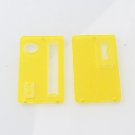 Rekavape Monarchy Style Replacement Front + Back Cover Panel Plate for dotMod dotAIO V2 Pod - Yellow, Acrylic (2 PCS)