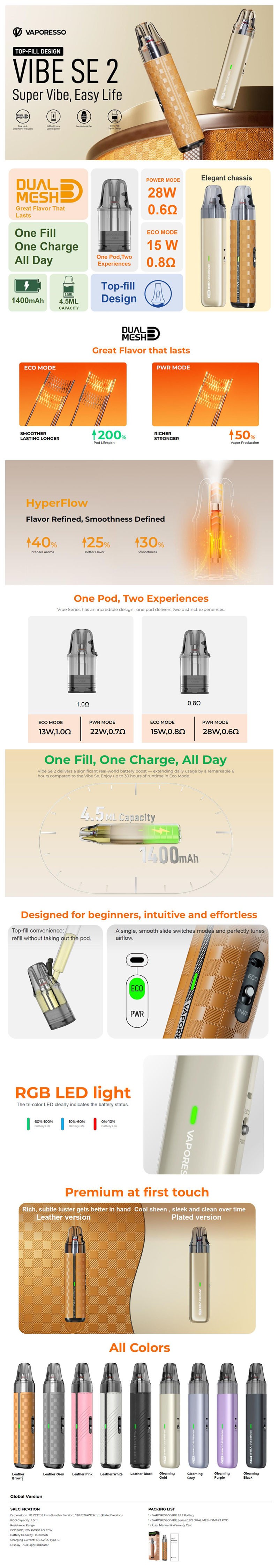 Authentic Vaporesso Vibe SE 2 Pod System Kit