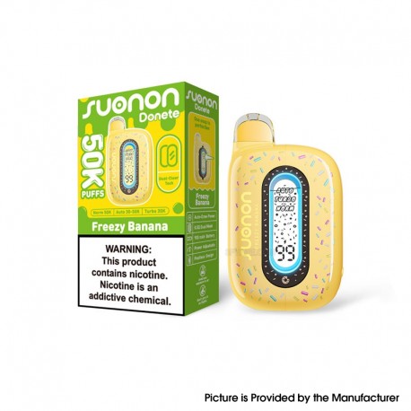 [Ships from Bonded Warehouse] Authentic SUONON Donete 50K Disposable Vape Kit - Freezy Banana 50mg, 900mAh, 20ml, 50K Puffs