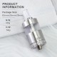 SXK Four One Five 415 RTA Virtuous Style Atomizer - Silver, 3.3ml, Air Pin 2 x 0.8mm, 1 x 1mm, 1 x 1.4mm, 3 x 0.8mm, 22mm Dia